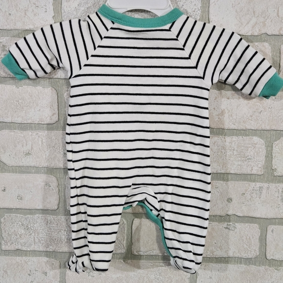 Carters Fleece Striped w/Turtle Graphic Newborn Sleeper - Picture 2 of 4